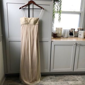 Gold Formal Empire Waist Maxi Dress